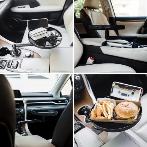 Transform Your Driving Experience with the Macally Adjustable Cup Holder Tray – Multifunctional Car Food and Phone Organizer with Swivel Arm and Secure Smartphone Slot for Ultimate Convenience on the Go
