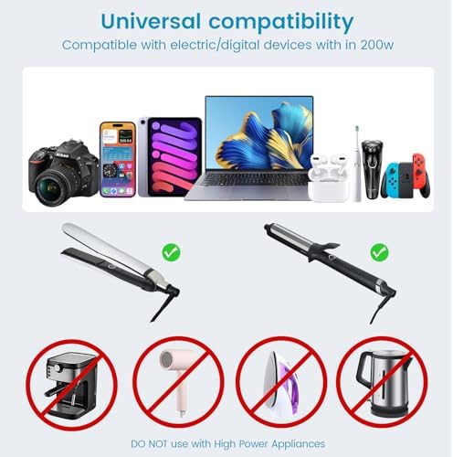 Global Voltage Converter and Travel Adapter – BESTEK 220 V to 110 V Power Transformer with Dual AC Outlets & 3 USB Ports (2 USB-C) – Essential for International Travel, Rapid Charging for Hair Tools & Electronics – Compact Design for Worldwide Compatibility