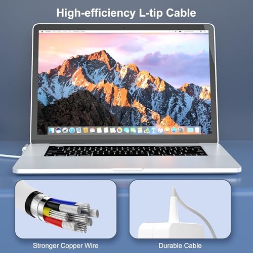 85 W L-Tip Mac Book Pro Charger for Pre-Mid 2012 Models – Rapid Charge Power Adapter for 13″, 15″, and 17″ Mac Book Pros – Superior Durability and Compatibility for Uninterrupted Workflow