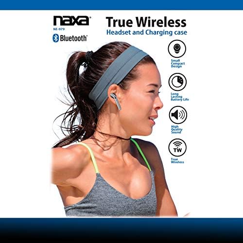 Naxa Electronics NE-979 Superior True Wireless Earbuds with Portable Charging Case – Unleash High-Fidelity Sound and Seamless Device Compatibility for Active Lifestyles