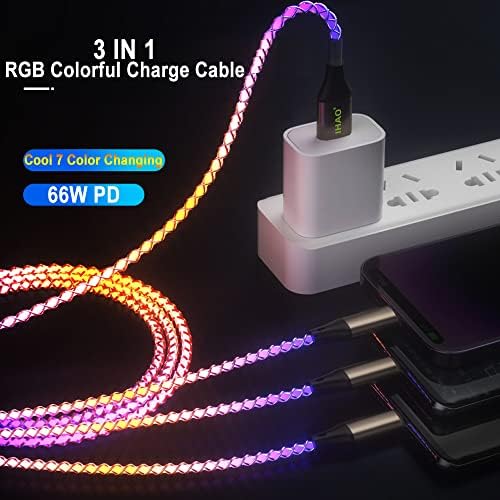 IHAO 60 W USB Type C to Type C Fast Charging Cable with LED Current Indicator – High-Speed Data Transfer for Android & i OS Devices – 39 Inch Universal Charger in Vibrant Green – Durable, Efficient Power Delivery for Modern Tech