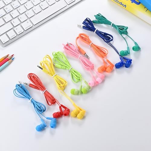 Bulk 100 Pack Classroom Earbuds – Lightweight and Durable Headphones for Enhanced Student Focus, Tangle-Free Design Perfect for Interactive Learning, Compatible with Tablets and Laptops, Ideal Audio Solution for Group Activities and Educational Presentations