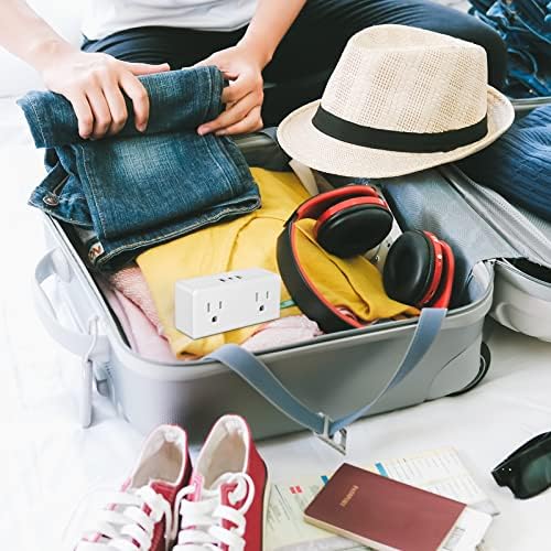 Elevate Your Charging Game with the Clear Power 2-Outlet Power Strip – 6 ft Flat Plug Power Station Featuring 3 USB Ports (1 USB-C) for Rapid Device Charging, Ideal for Home, Office & Travel, Durable & Compact Design, White, Model DC3 S-1102-DC