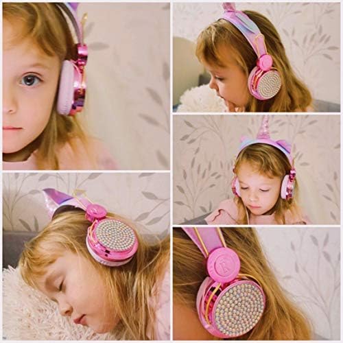 Magical Unicorn Over-Ear Headphones for Kids – Adjustable Wired Headset with Built-In Mic, Exceptional Sound Quality for School and Play – Ideal Gift for Girls and Teens’ Audio Adventures