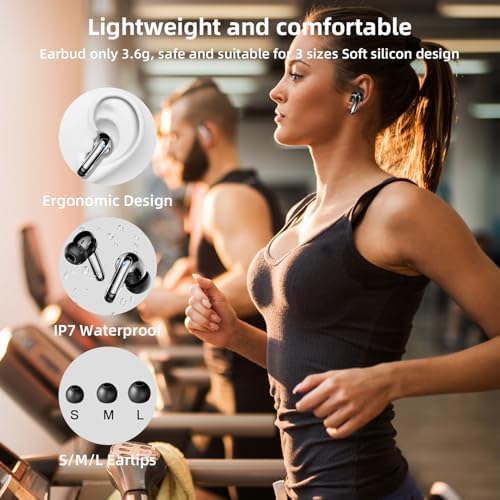 Advanced Bluetooth 5.3 Wireless Earbuds with 48-Hour Playback – Superior IPX7 Waterproof In-Ear Headphones Featuring Touch Controls, LED Battery Indicator, and Integrated Microphone for Exceptional On-the-Go Audio Quality