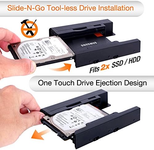 Upgrade Your Storage Efficiency with the ICY DOCK EZ-Fit PRO MB082 SP | Tool-Less 2 Bay Metal SSD Mounting Bracket for 2.5-Inch SSDs in 3.5-Inch Drive Bays | Fast Installation & Durable Design for Enhanced Compatibility and Cooling Performance