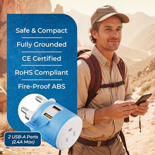 OREI Switzerland Travel Plug Adapter with Dual USB Ports – Ultimate Type J Charging Solution for USA Devices – Fast, Efficient Power for i Phones, Laptops, Tablets & More – Essential Travel Accessory for Hassle-Free Connectivity