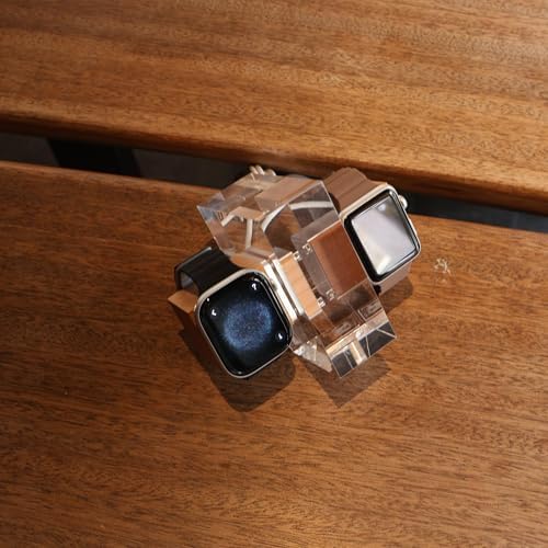 Transform Your Charging Setup with Our Elegant Black Walnut Dual i Watch Dock – Premium Stand for Apple Watch Ultra 2, SE, Series 10-1 (38-49 mm) – Chic Acrylic & Wood Fusion with Anti-Slip Base for Reliable Charging – Optimize Your Space with a Dual Device Charging Station Tailored for Apple Watch Aficionados and Tech Lovers.