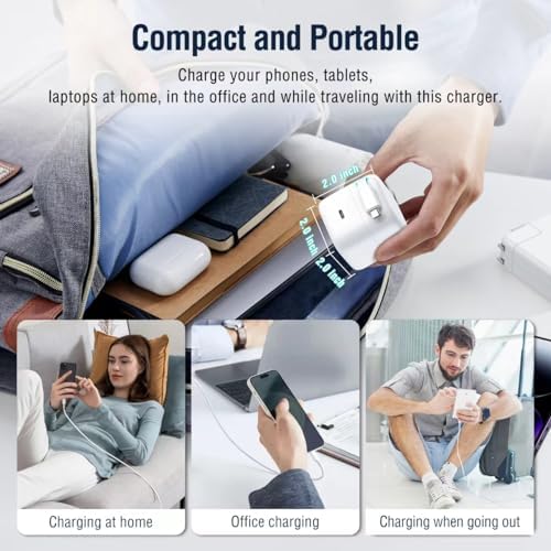 Revolutionary 35 W PD Retractable Charger for i Phone – Versatile Dual Type C Power Adapter with 31.5-Inch Cable | Fast Charging Solution for i Phone 14/13 Pro Max, i Pad, & Air Pods | Compact, Tangle-Free Design for Effortless On-the-Go Power Management