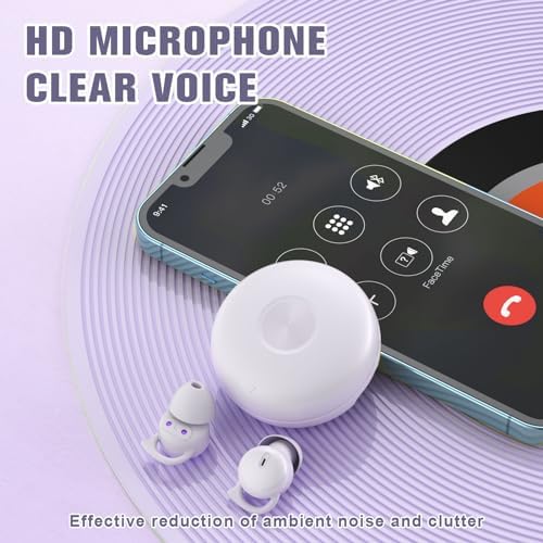 Transform Your Sleep Experience with Mini Wireless Noise Cancelling Earbuds for Side Sleepers – Ultra-Comfortable Bluetooth Design in Skin-Tone Finish for Unmatched Comfort and Device Versatility – Ideal for Restful Nights and Relaxing Moments
