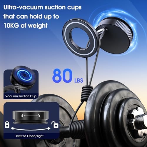 Vacuum Suction Magnetic Phone Holder for Car，Magsafe car Mount [Mag Safe] 360° Vacuum Magnetic iPhone Stand for Car/Desktop/Mirror/Bathroom/Gym，Car Mount for iPhone 16 Pro Max/Android – Enhanced Compatibility and Speed