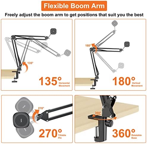 UURIG Overhead Phone Mount Stand with Magsafe, Articulating Arm Cell Phone Holder for Desk, Cell Phone Holder for Live Streams, Zoom Calls, Online Teaching, Selfies, Remote Working – Enhanced Compatibility and Speed