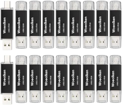 Wooolken 32 GB USB C Flash Drive 2 Pack – Versatile Dual USB 3.0 OTG Memory Stick for i Phone 16/15, Android Devices & Computers – High-Speed Data Transfer, Compact & Durable for On-the-Go Storage Solutions