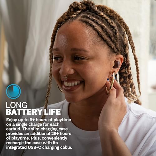 JLab Go Air Tones+ True Wireless Earbuds – Ultimate Bluetooth Audio Experience with 32+ Hours Playtime, Effortless Auto Pairing, Customizable EQ3 Sound Profiles, and Touch Control Functionality in Chic Earthtone Design – Ideal for Active Lifestyles and All-Day Wear Comfort