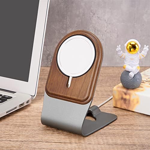 Natural Wood Stand for Apple MagSafe Charger, Real Walnut Wood Mount for MagSafe Charger Compatible with iPhone16/15/14/13/12 Series – Enhanced Compatibility and Speed