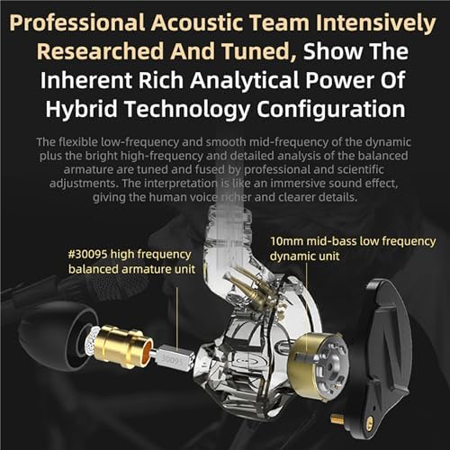 KZ ZSN PRO X Gaming Earbuds: Premium High-Fidelity In-Ear Monitors with Hybrid Dual Driver Technology, Detachable Tangle-Free Cable, and Built-In Microphone for Superior Sound Quality and Enhanced Compatibility with Computers and Tablets – Ideal for Gamers and Music Lovers Alike in Elegant Gold Finish