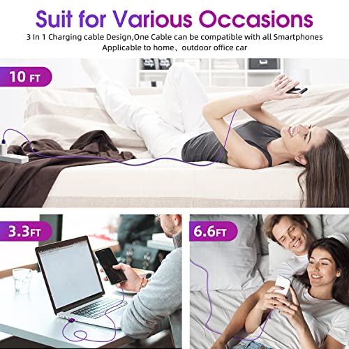 Revolutionary 3-in-1 Magnetic Phone Charger Set – 5-Pack Rotating Nylon Braided Cables with LED Indicators, Perfect for Micro-USB, USB C, and i-Devices – Ultimate Durability and Versatile Charging Solution in Sleek Black
