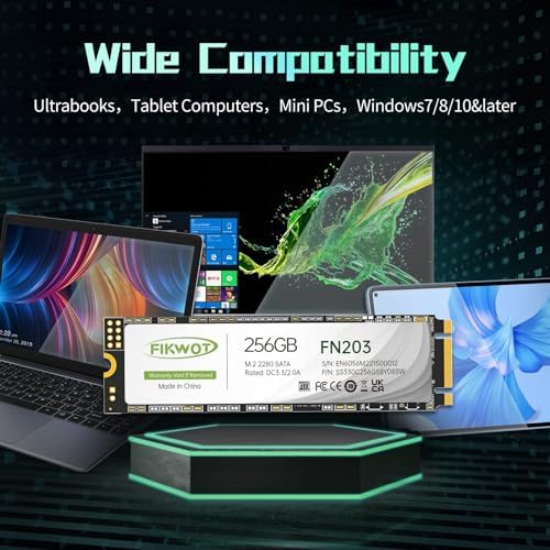 Upgrade Your Storage with the FN203 1 TB M.2 SATA SSD – Unleash Lightning-Fast Performance at Up to 550 MB/s Read Speed for Ultrabooks, Tablets, and Mini PCs – Featuring SLC Cache Technology and 3 D NAND TLC for Superior Endurance and Efficiency