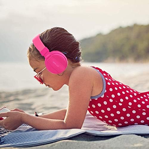 Gorsun Pink Adjustable Kids Headphones – Lightweight Stereo Earphones for Toddlers, Customizable Fit for Growing Ears, Durable Design for Learning & Play, Ideal for All Devices, Protect Hearing with Volume Limiting Features