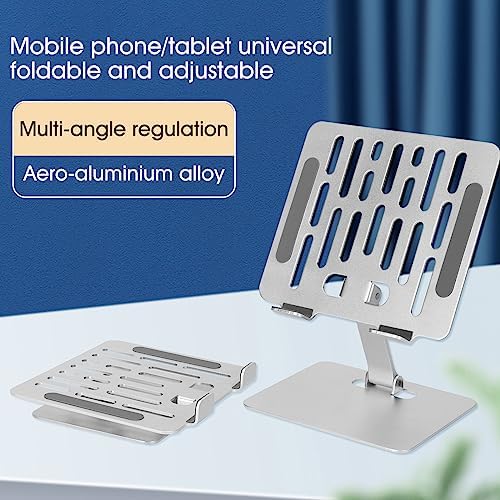 Versatile Adjustable Metal Tablet Stand – Foldable Height-Adjustable Holder for Tablets Up to 12 Inches, Perfect for i Pads and More – Sleek Black Finish for Ultimate Style and Stability in Any Workspace