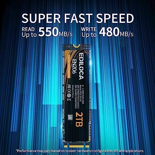Upgrade Your System with the EN206 512 GB M.2 SSD – High-Speed 3 D NAND TLC Technology for Ultrabooks and Mini PCs, Blazing Fast Read/Write Speeds of 550/460 MB/s, Enhanced Compatibility for Seamless Performance and Efficiency