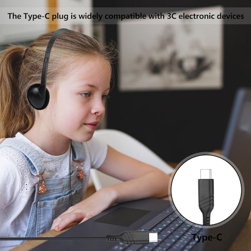 Classroom-Ready USB C Headphones for Kids – 10 Pack On-Ear Type C Headphones for i Pads & Smartphones – Superior Audio Clarity for Enhanced Learning & Fun Activities