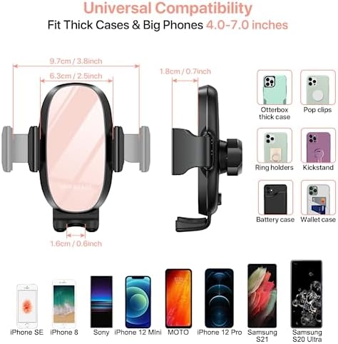 Miracase Adjustable Long Neck Car Cup Phone Holder – Upgraded Universal Smartphone Mount for i Phone, Samsung, and Google – Stylish Pink Design for Enhanced Stability and Easy Access to Navigation and Music – Perfect Vehicle Accessory for Safe Hands-Free Driving
