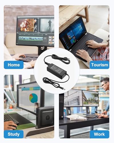 HP All-in-One Desktop Power Adapter – 90 W & 65 W AC Charger for 18″ to 27″ Models – 7.4 mm x 5.0 mm Plug – Enhanced Safety Features & Wide Compatibility – Ideal for Elitebook & Pavilion Series – 8.85 ft Long Cord – 12-Month Warranty Included – Reliable Power Supply with Overload & Short-Circuit Protection – Perfect Replacement for Multiple HP Models – CE/FCC/ROHS Certified for Safe Operation – Quality Assured Performance for Optimal Device Functionality