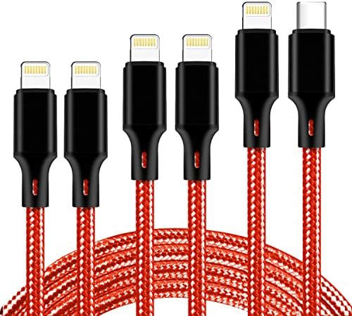 Premium 5-Pack i Phone Charger Set: MFi Certified Nylon Braided Fast Charging Cables (3 FT, 6 FT, 10 FT) for i Phone 14/13/12/11/X/Max/8/7/6/5/SE/i Pad – Unmatched Durability & Versatile Lengths for Every Lifestyle