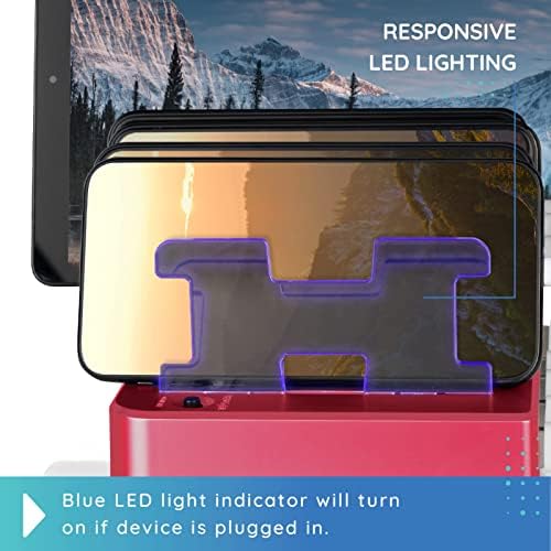 Stylish 6-Port USB Charging Dock in Elegant Pink – High-Speed Multi-Device Charger for i Phone and Android – Smart Technology for Fast, Safe Charging – Ideal for Home, Office, and Travel – Compact, Clutter-Free Design for Effortless Organization and Portability