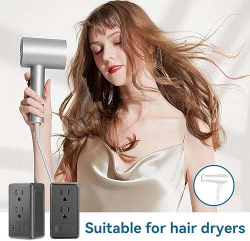 High-Power 2000 W Voltage Converter for Hassle-Free 220 V to 110 V Adaptation – Essential Travel Adapter with Fast Dual USB-A & USB-C Ports for Hair Dryers – Ultimate US to EU/UK/AU Plug Compatibility for Multi-Device Charging on the Go