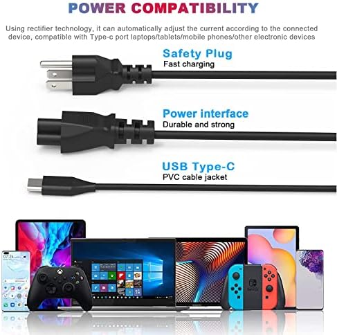 Universal 45 W USB-C Charger for Chromebooks – High-Speed Power Adapter Compatible with HP, Lenovo, Acer, Samsung, Google, Dell, Asus Laptops & More – Enhanced Compatibility for Seamless Charging Experience – Ideal Replacement for Original Chargers with Power Delivery Function – Reliable 100-240 V Input, Compact Design with 1-Year Warranty – Perfect for On-the-Go Professionals and Students Seeking Efficient Power Solutions