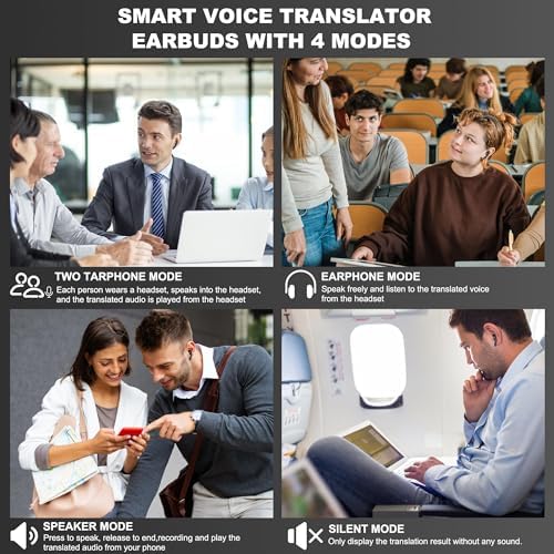 AI-Powered Translation Wireless Earbuds with Bluetooth 5.4 – Effortless Communication Across 144 Languages, Smart Touch Control, and Comfortable Ergonomic Fit for Travelers & Language Enthusiasts – Superior Battery Life for Business and Leisure Use