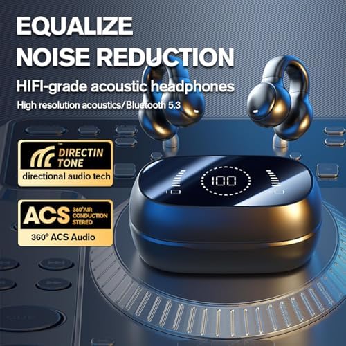 Revolutionary Wireless Clip-On Bone Conduction Earbuds – Open Ear Bluetooth Headphones for Ultimate Comfort and Safety – Waterproof Design for Active Lifestyles – Superior Sound Quality with Seamless Device Compatibility – Ideal for Sports and Outdoor Adventures