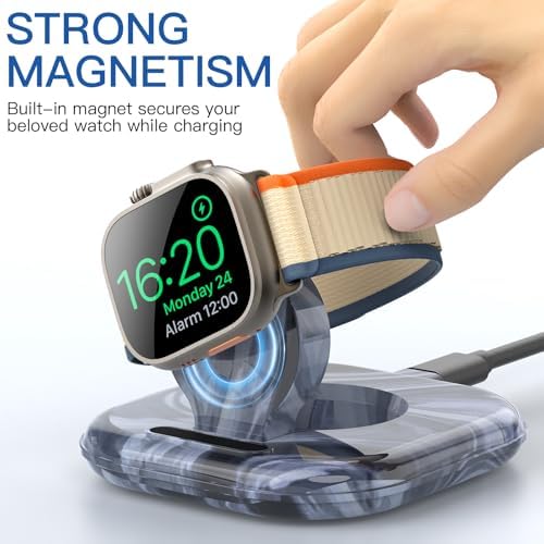 Elevate Your Apple Watch Charging Experience with Our Advanced Magnetic Dock – Ultra-Fast Charging Station for Series 2-10 and Ultra 1 2, Nightstand Mode Functionality, Compact Design for Travel, Superior Stability for Everyday Use, Effortless Power Delivery and Modern Aesthetic