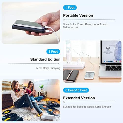 4 Pack 3 ft Apple MFi Certified Lightning to USB Charging Cables – Fast, Durable, and Tangle-Free Cords for i Phone 14/14 Max/13/13 Pro Max/12 Mini/11/11 Pro/XS/XR/8/7/6 s/5 S and i Pad – Reliable Performance for Home, Office, and Travel