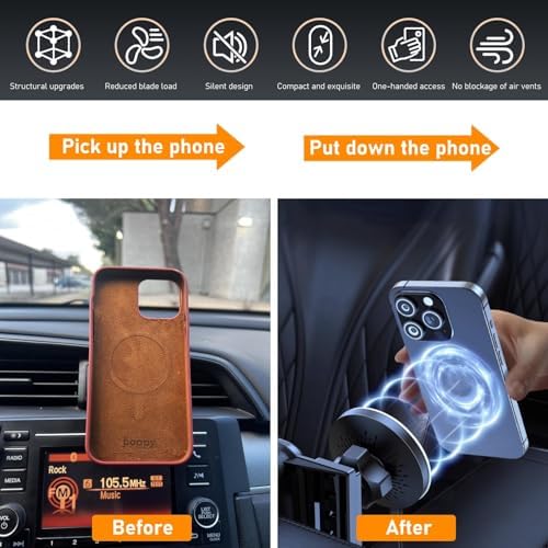 Toyota Tundra & 2 nd Gen Sequoia Magnetic Phone Holder for Air Vent (2007-2013) – Anti-Shake 360° Rotation Dashboard Stand – Premium Black Automotive Accessory for Safe Hands-Free Navigation and Streaming