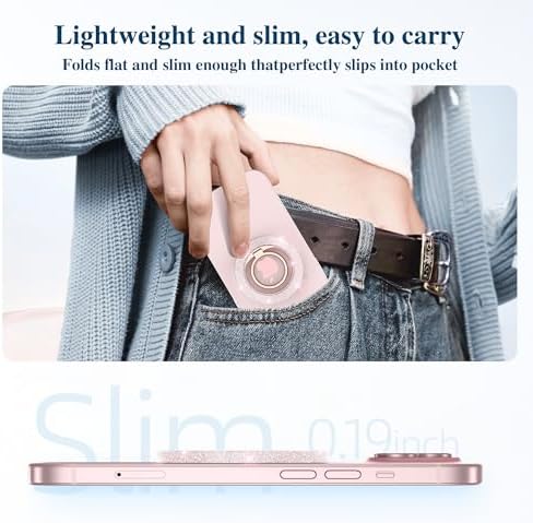 Discover the GVIEWIN Magnetic Phone Ring Holder: A Cutting-Edge 360° Rotatable Kickstand for Mag Safe Devices – Perfectly Tailored for i Phone 16 Pro Max/Plus, 15, 14, and 13 (Elegant White Finish) – Unmatched Stability and Hands-Free Viewing Experience Upgrade your smartphone usage with this premium accessory that not only enhances grip but also transforms your device into a versatile stand for effortless video calls and streaming. Featuring a robust magnetic attachment for secure hold, this stylish phone ring holder is engineered for seamless integration with Mag Safe technology. Experience the freedom of adjustable angles, allowing for convenient portrait or landscape modes, perfect for navigation or entertainment on-the-go. Its sleek white design not only ensures durability but adds a sophisticated touch to your device. Elevate your everyday smartphone experience with the GVIEWIN Magnetic Phone Ring Holder – where functionality meets elegance.