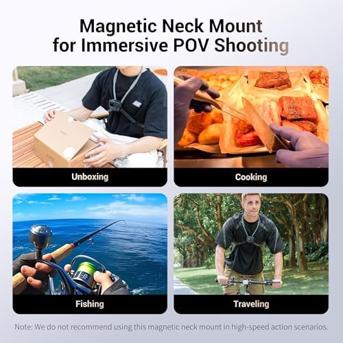 Versatile Magnetic Neck Mount for i Phone & Action Cameras – Hands-Free POV/Vlog Selfie Holder with Adjustable Arms for Ultimate Stability and Comfort – Ideal for Creators on the Go – Perfect for i Phone 16, 15, 14 Series & Android Devices – Capture Stunning Shots Effortlessly