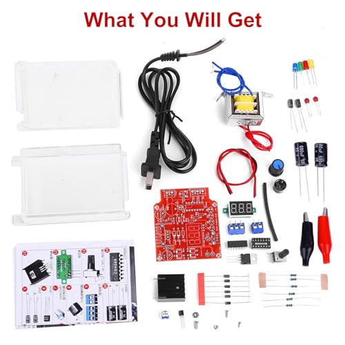 PEMENOL LM317 Adjustable Voltage Regulator DIY Kit – Custom AC-DC Converter with LED Display for Precision Voltage Control (1.25 V to 12 V) – Perfect for Electronics Projects and Warm Air Blower Solutions