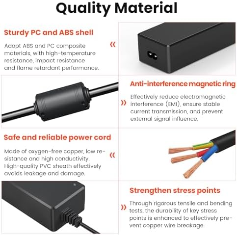 High-Performance 24 V AC Power Adapter – 2.5 A Output Universal Charger with Five 2.5 mm DC Jacks for Fast, Efficient Charging and Extensive Device Compatibility