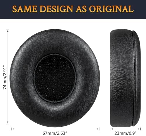 Transform Your Beats Solo 4 Wireless Headphones with SOULWIT Premium Replacement Earpads – Luxurious Soft Protein Leather & High-Density Noise Isolation Foam for Ultimate Comfort and Sound Enhancement – Stylish Black Design for Long Listening Sessions and Seamless Compatibility