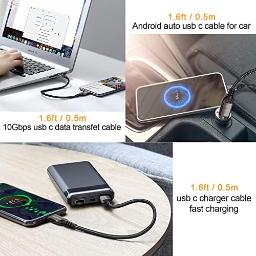 High-Speed USB A to USB C Cable (3.3 FT & 10 FT) – 10 Gbps Data Transfer, 60 W Fast Charging for Samsung Galaxy S23/S22/S21/S20/S10 Ultra & All Type C Devices – Durable Nylon Braided Design for Ultimate Flexibility and Performance