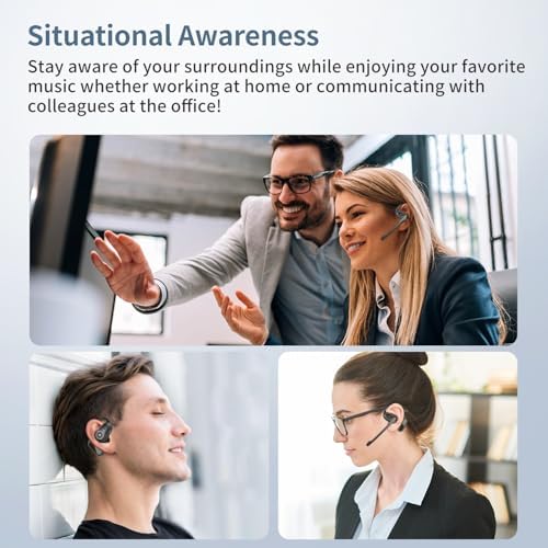 Enhance Your Sound Experience with BANIGIPA Bluetooth 5.4 Open Ear True Wireless Earbuds – Ultra-Lightweight Headphones Featuring Detachable Noise-Canceling Boom Mic for Crystal-Clear Communication and Immersive Listening. Designed for Fitness Enthusiasts and Professionals, These Advanced Earbuds Offer Lightning-Fast Connectivity with Bluetooth 5.4, Ensuring Seamless Multipoint Pairing Across All Your Devices. The Innovative Open Ear Design Balances Superior Audio Fidelity with Essential Situational Awareness, Making Them Ideal for Gym Sessions and Busy Environments. Engineered for Comfort During Extended Wear, These Robust Earbuds Provide Exceptional Sound Quality, Perfect for Any Activity. Transform Your Daily Routine with BANIGIPA Open Ear Headphones, Where Cutting-Edge Technology Meets Versatile Functionality for an Unmatched Auditory Adventure.