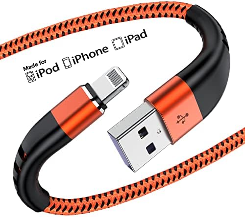 Essri 10 FT Nylon Braided i Phone Charger Cord 2-Pack – Fast Charging Lightning Cable for i Phone 14, 13, 12, 11, X, XS, XR, and 15 – Durable Blue 10 Foot Charging Solution for Ultimate Convenience and Style