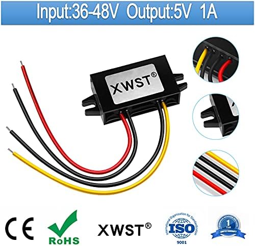 Versatile Waterproof DC/DC Buck Converter: 36 V/48 V to 5 V Step Down Module – 6 A, 30 W Power Supply for Automotive, Marine & Solar Applications – Enhanced Efficiency & Safety Features for Reliable Power Delivery