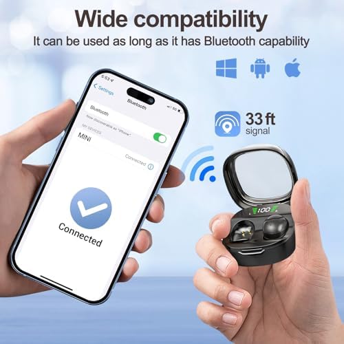 Ultra-Comfort Invisible Bluetooth Sleep Earbuds for Side Sleepers | Mini Wireless Headphones with Waterproof Design | Perfect for Clear Calls, Sports, and Ultimate Relaxation | Lightweight White Earphones for Work and On-the-Go Productivity
