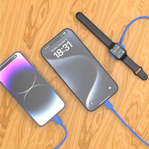 Ultimate 3-in-1 Magnetic Charger for Apple Watch – Fast USB-C Charging Cable for i Phone & i Pad Compatibility – 6 FT Versatile Length for All Apple Watch Series – Durable Design for Effortless Home and Travel Charging