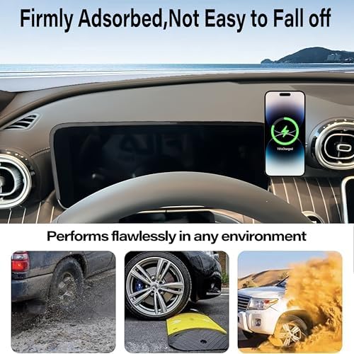 Car Phone Holder for 2020-2022 Mercedes Benz GLC / 2019-2021 C-Class Accessories Apply to 10.25 Inch Touch Screen 15W Fast Wireless Charger Screen Fixed Clip Cell Phone Mount – Enhanced Compatibility and Speed