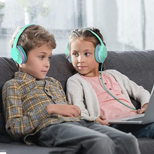 Volume-Limited Over-Ear Kids Headphones – Safe 94 d B Design for Ear Protection – Ultra-Lightweight & Foldable – Perfect for School, Gaming, and Daily Adventures – Trendy Blue Color Compatible with Tablets, PCs, and Smartphones